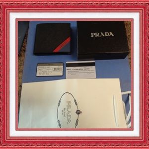Prada Wallet 2M0513 For Men Black Blue & Red